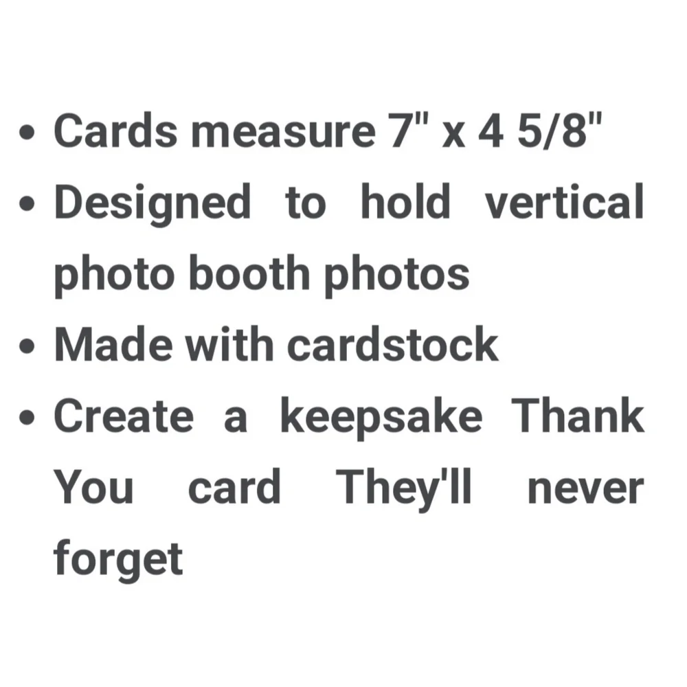 Photo Booth Thank You Cards